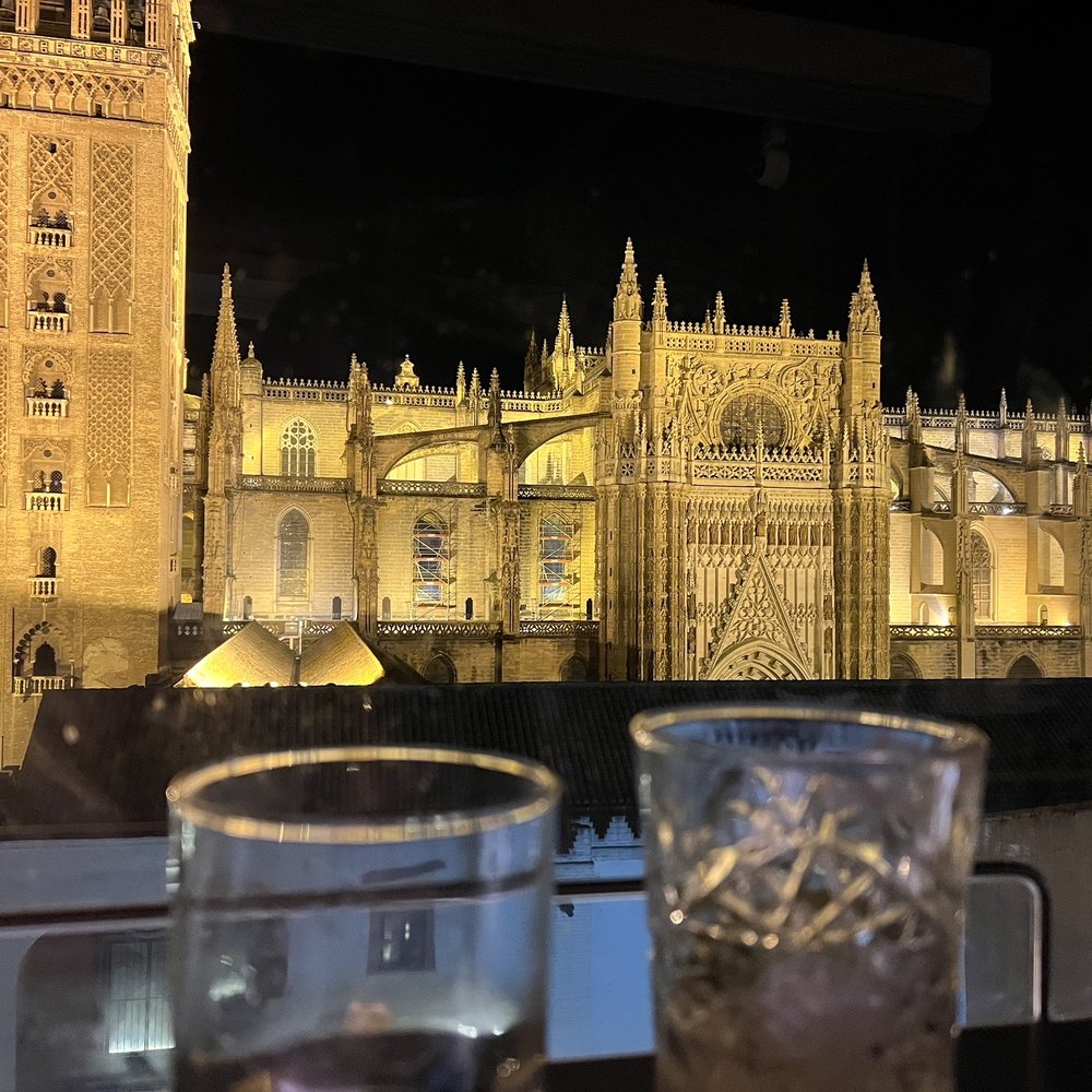 Old fashion overlooking the cathedral Old fashion overlooking the cathedral