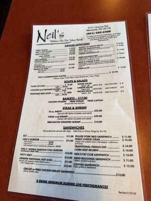 Menu photo 2 Neil's Grille and Bar Memphis, TN Menu photo 2 Neil's Grille and Bar Memphis, TN