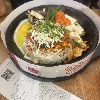 Pepper Lunch - Tofu kimchee pepper rice with cheese and garlic chips added - Teppanyaki Near Me - Honolulu, Hawaii Pepper Lunch - Tofu kimchee pepper rice with cheese and garlic chips added - Teppanyaki Near Me - Honolulu, Hawaii