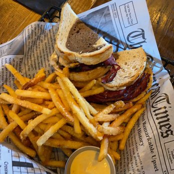 Weller's Bistro - Reuben with jalapeño sauerkraut, parmesan dusted fries. - German Near Me - Layton, Utah Weller's Bistro - Reuben with jalapeño sauerkraut, parmesan dusted fries. - German Near Me - Layton, Utah