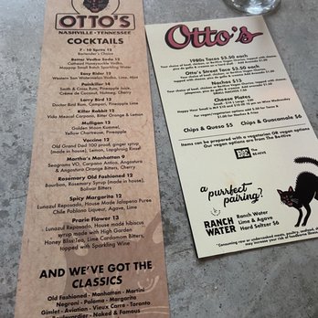 Otto's - Menus - Bars Near Me - Nashville, Tennessee Otto's - Menus - Bars Near Me - Nashville, Tennessee