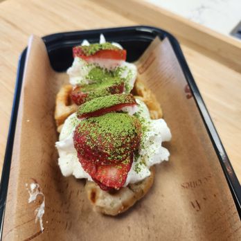 Mori cafe - Strawberry matcha croffle - Coffee & Tea Near Me - Gilbert, Arizona