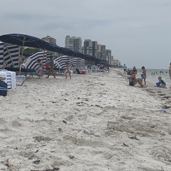 Clam Pass Beach Park - You can rent cabanas too (blue/white) - Parks Near Me - Naples, Florida