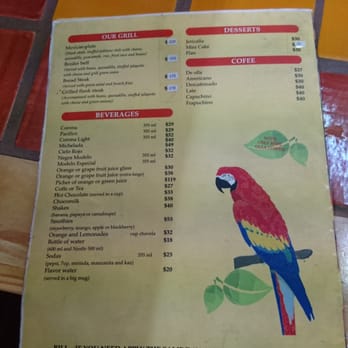 Restaurant los Alcatraces - Menu page 2 English - Mexican Near Me - Puerto Vallarta, JAL