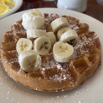 Cactus Jacks Moab - Belgian waffle with sliced banana. Batter was definitely expired! - Breakfast & Brunch Near Me - Moab, Utah