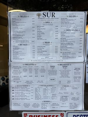 Menu photo 1 SUR Cafe Mediterranean San Francisco, CA Menu photo 1 SUR Cafe Mediterranean San Francisco, CA