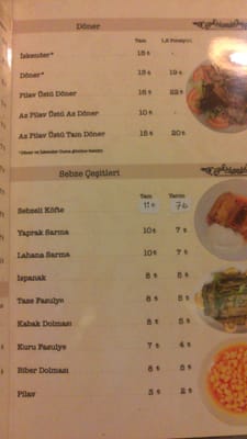 Menu photo 1 Köfteci Recebim Istanbul, 34 Menu photo 1 Köfteci Recebim Istanbul, 34