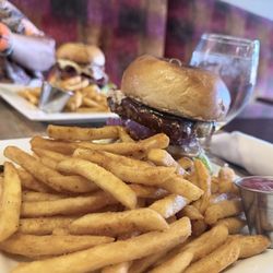 Graze on Main - Triple B Burger with fries