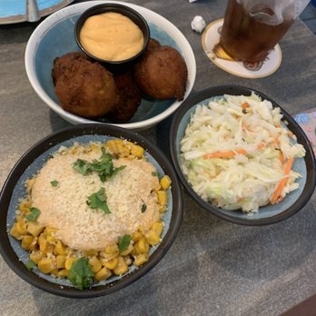 Beach Waves Grill - Mexican Street Corn Hushpuppies Coleslaw - Seafood Near Me - Indian Rocks Beach, Florida Beach Waves Grill - Mexican Street Corn Hushpuppies Coleslaw - Seafood Near Me - Indian Rocks Beach, Florida
