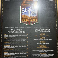 Stray Dog Pub & Cafe - Pizza menu