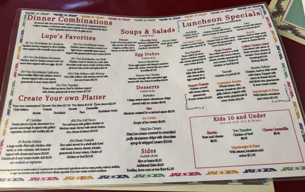 Menu photo 5 Casa Lupe Sunnyvale, CA