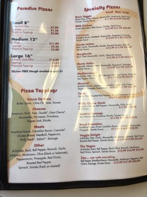 Menu photo 7 Paradise Pizza Carlsbad, CA