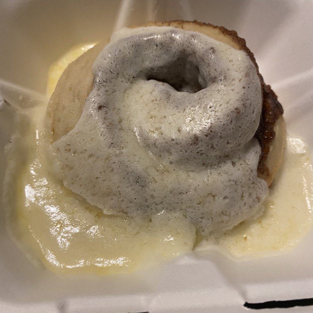 Cinnaholic - $1 Old Skool Roll- plenty of frosting! Yum. - Bakeries Near Me - Virginia Beach, Virginia