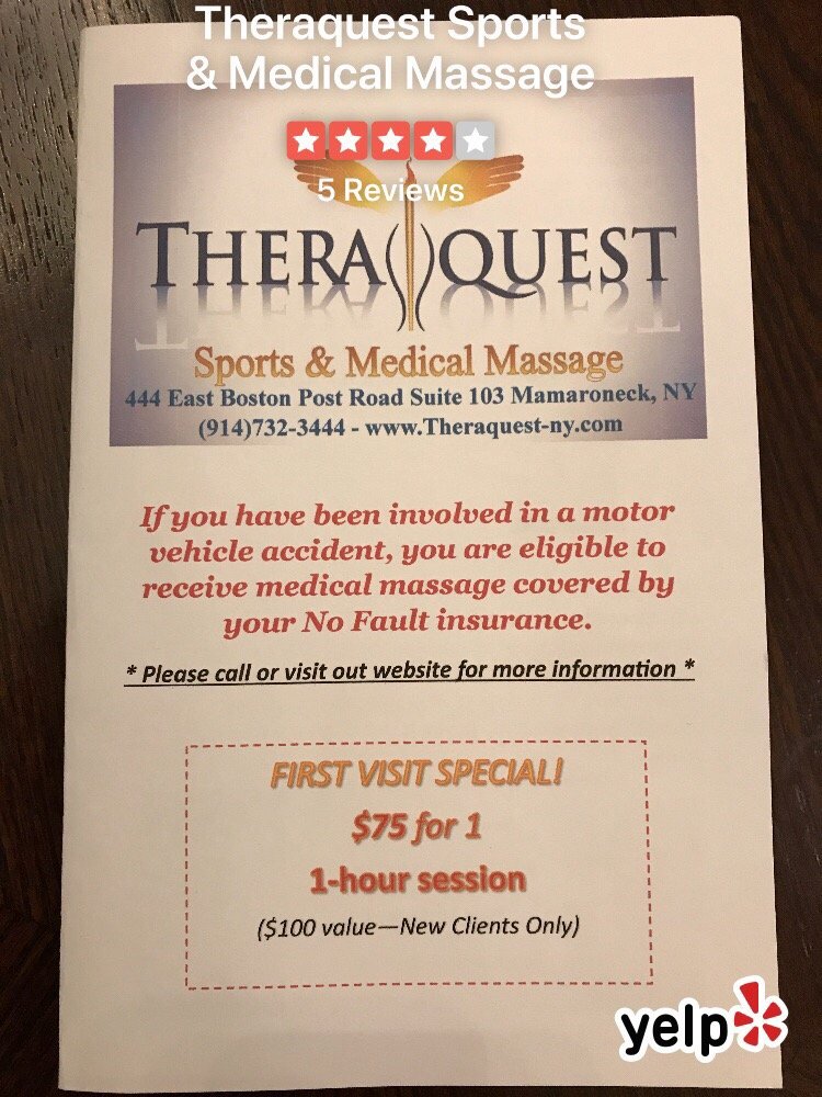 THERAQUEST SPORTS & MEDICAL MASSAGE Updated July 2024 12 Reviews 550 Mamaroneck Ave