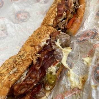 Jersey Mike's Subs - #56 Big Kahuna Cheese Steak - extra meat and extra bacon. $23 - Fast Food Near Me - Newbury Park, California