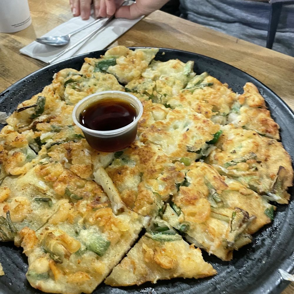 Korean Tofu House - 16. Seafood and Green Onion Pancake - Korean Near Me - Seattle, Washington Korean Tofu House - 16. Seafood and Green Onion Pancake - Korean Near Me - Seattle, Washington