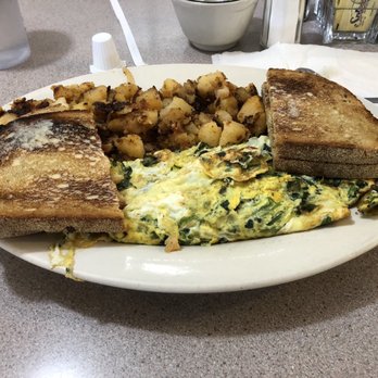 South Troy Diner - Spinach and feta omelette With home fries and rye toast. Yummy - Diners Near Me - Troy, New York South Troy Diner - Spinach and feta omelette With home fries and rye toast. Yummy - Diners Near Me - Troy, New York