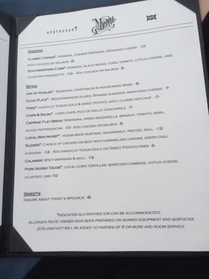 Menu photo 8 Apothecary Lounge Albuquerque, NM