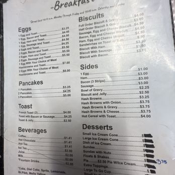Dari Barr - a menu for breakfast and desserts - Breakfast & Brunch Near Me - Golconda, Illinois Dari Barr - a menu for breakfast and desserts - Breakfast & Brunch Near Me - Golconda, Illinois