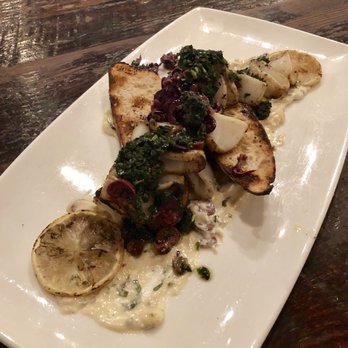 BlackSalt - Wood grilled calamari with olive aioli, grilled bread, charred lemons, and salmoriglio - Seafood Near Me - Washington, DC, District of Columbia BlackSalt - Wood grilled calamari with olive aioli, grilled bread, charred lemons, and salmoriglio - Seafood Near Me - Washington, DC, District of Columbia