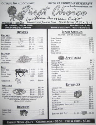 Menu photo 5 First Choice Caribbean Troy, NY