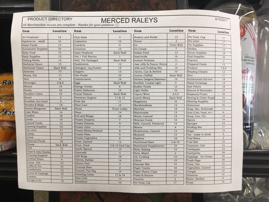 Menu photo 1 Raley's Merced, CA