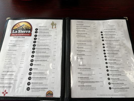 Menu photo 1 La Sierra Albuquerque, NM Menu photo 1 La Sierra Albuquerque, NM