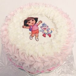 Dvas Custom Cakes & Treats - Dora The Explorer Logo Cake
