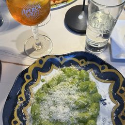 Pesto gnocchi and Aperol Spritz Pesto gnocchi and Aperol Spritz