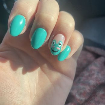 Bayside Nails - Froggy nails! GELX fill with design-- total was 75, then added in tip as well - Nail Salons Near Me - Kirkland, Washington