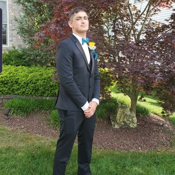 Azaria Bridal - Handsome in his beautiful fitted tuxedo! Bow tie and pocket square matched perfectly!!!! - Bridal Near Me - Freehold, New Jersey