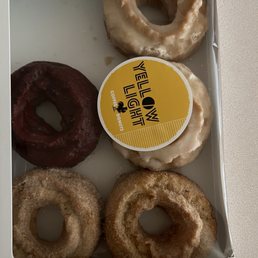 Half a dozen; three vanilla bean; two cinnamon; and one blueberry. Half a dozen; three vanilla bean; two cinnamon; and one blueberry.
