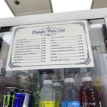 Virasat Cafe - a drink price list in a refrigerator - Indian Near Me - Queens, New York Virasat Cafe - a drink price list in a refrigerator - Indian Near Me - Queens, New York