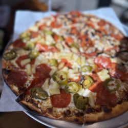 Burattino Brick Oven Pizza - Pep, pineapple & jalapeño 1/2 pizza