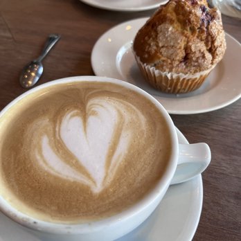 Cool Beans Cafe - Awesome latte and totally warm and freshly baked Cranberry Orange muffin. - Coffee & Tea Near Me - Narragansett, Rhode Island