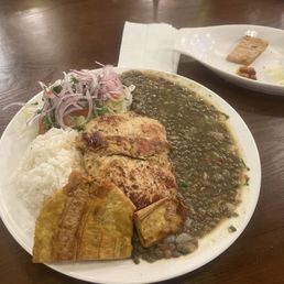 Menestra y una chuleta