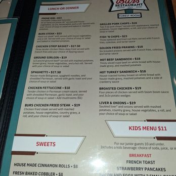 Burs Restaurant - Menu - Diners Near Me - Lakewood, Washington