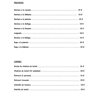 O Pulpiño - Carta 2017 Nuestras Carnes y Pescados - Spanish Near Me - Madrid, M