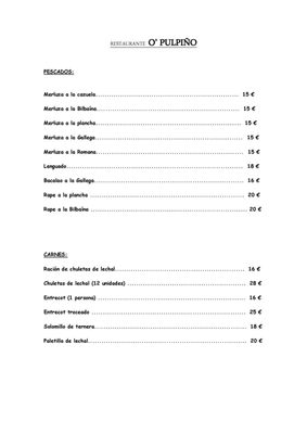 Menu photo 2 O Pulpiño Madrid, M