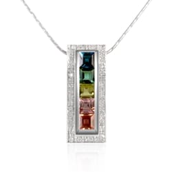 Tourmaline & Diamond Pendant in 14kt White Gold