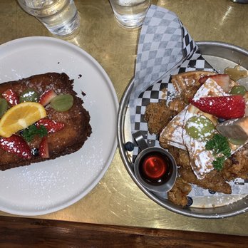 Kitchen Story - Stuffed French Toast x Chicken Waffles (top view) - Breakfast & Brunch Near Me - Oakland, California Kitchen Story - Stuffed French Toast x Chicken Waffles (top view) - Breakfast & Brunch Near Me - Oakland, California