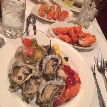 Shaw's Crab House - My one of many plates of oysters, shrimp, and king crab legs. ;) - Seafood Near Me - Chicago, Illinois