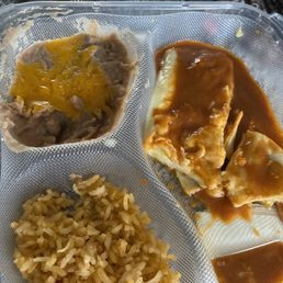 Shredded chicken enchiladas minus the chicken