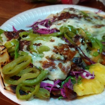 Tacos El Yakis Estilo Sonora - Al pastor tacos with the chillies and cheese. - Tacos Near Me - North Hollywood, California Tacos El Yakis Estilo Sonora - Al pastor tacos with the chillies and cheese. - Tacos Near Me - North Hollywood, California