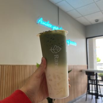 RareTea - Matcha milk tea w lychee - Bubble Tea Near Me - Hemet, California