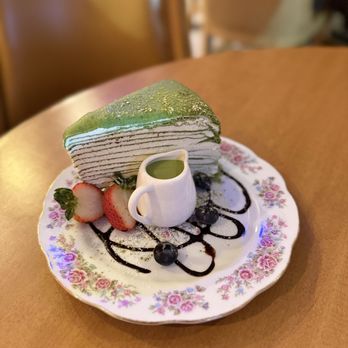 Is Sweet - Matcha crepe cake - Coffee & Tea Near Me - Las Vegas, Nevada Is Sweet - Matcha crepe cake - Coffee & Tea Near Me - Las Vegas, Nevada
