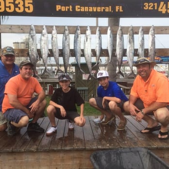 Get Down Charters - The Barry Johnson party with a limit of king mackerel taken during a half day Port Canaveral, Florida fishing charter in March, 2016. - Boat Charters Near Me - Port Canaveral, Florida
