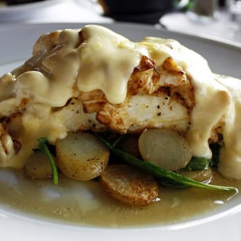 The Eagle's Nest - Crab topped Halibut with Spinach and Potatoes - American Near Me - Indianapolis, Indiana