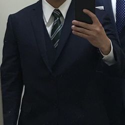Navy Blue Suit and Vest