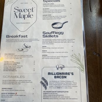 Sweet Maple - Menu - American Near Me - San Francisco, California Sweet Maple - Menu - American Near Me - San Francisco, California